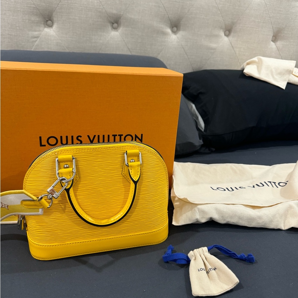 WORN ONCE BRAND NEW Alma BB yellow Louis Vuitton handbag